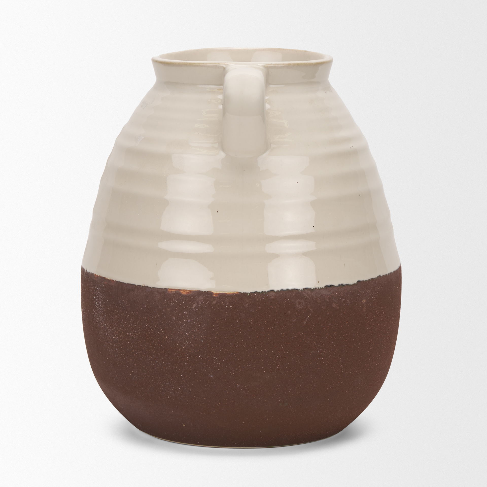 Tryna Large Beige with Matte Brown Ceramic Vase large image 
