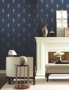 Fleur De Lis Navy & Gold Wallpaper, by York Wall, 27' length x 2'3" width x 0.02" depth thumbnail 3