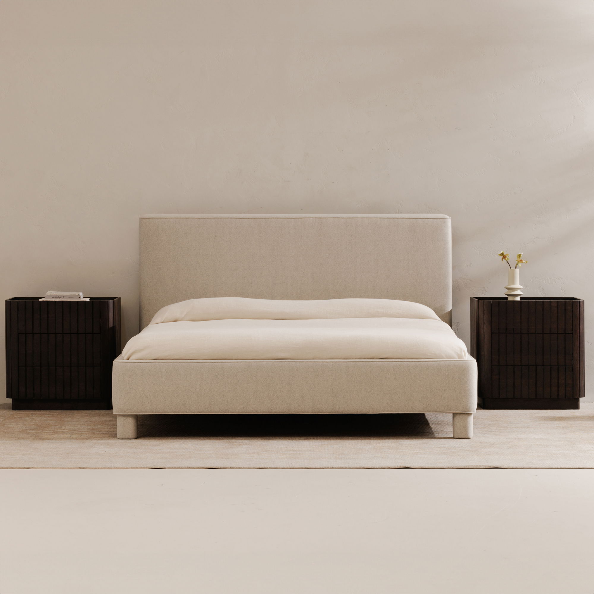 Povera 3 Drawer Nightstand Black, Dresser by Moe's Home, 28" width x 28" height x 20" depth View 10