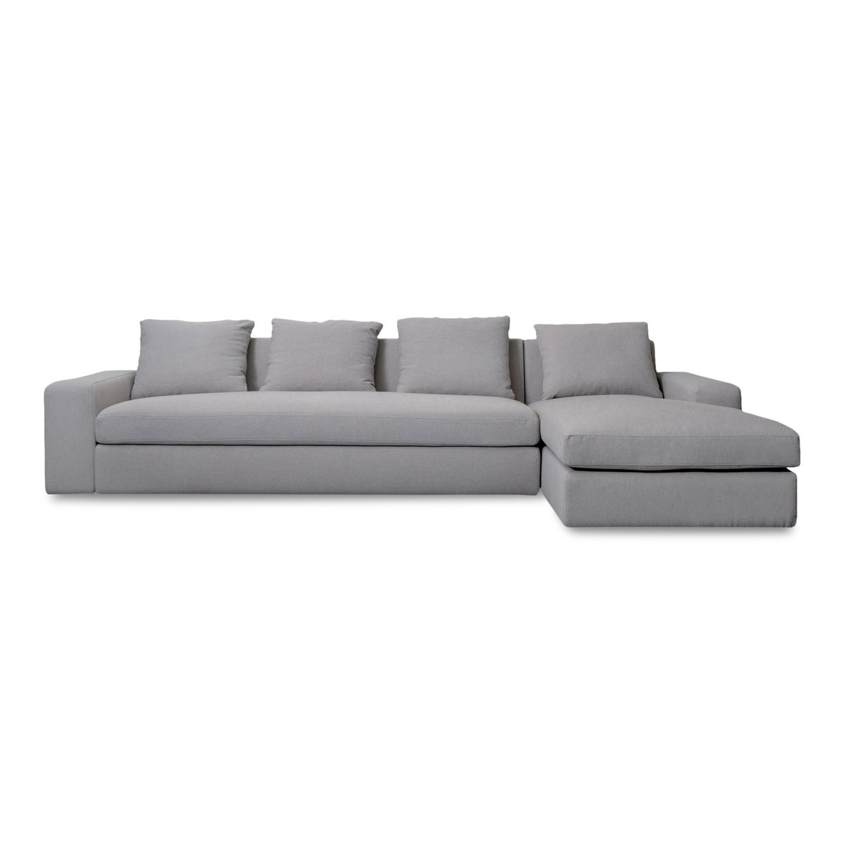 Thomas Right Sectional Grey, Sectional Sofa by Moe's Home, 125" width x 36" height x 41" depth View 1
