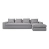 Thomas Right Sectional Grey, Sectional Sofa by Moe's Home, 125" width x 36" height x 41" depth thumbnail 1