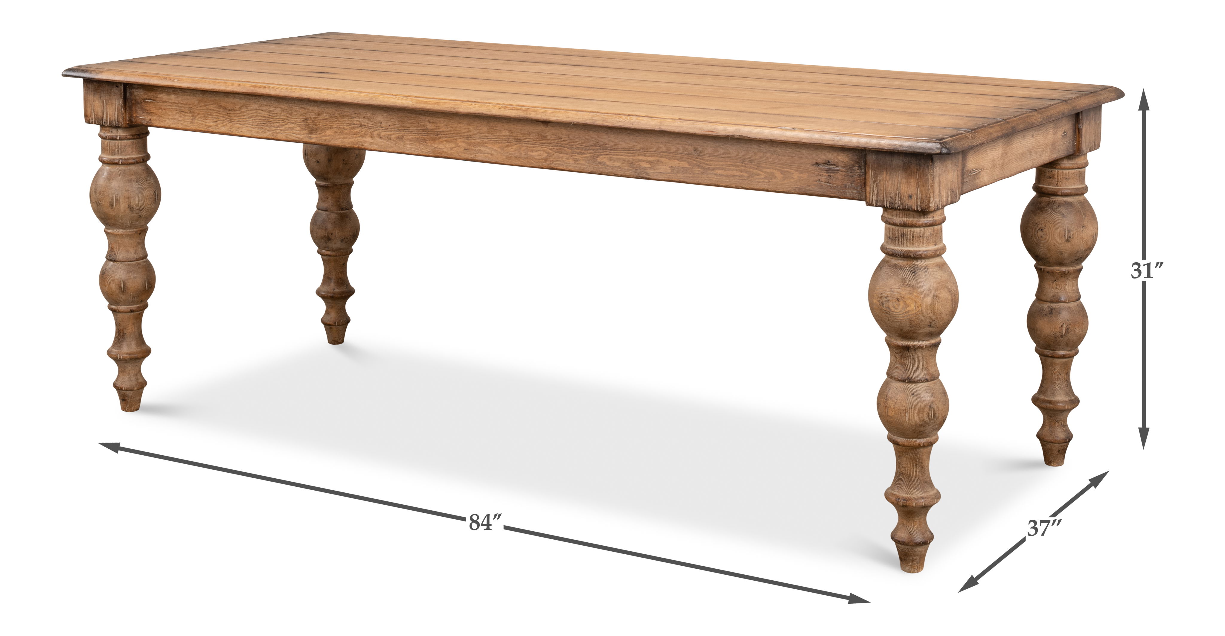 Bixby Dining Table, by Sarreid, 84" length x 37" width x 31" height View 15