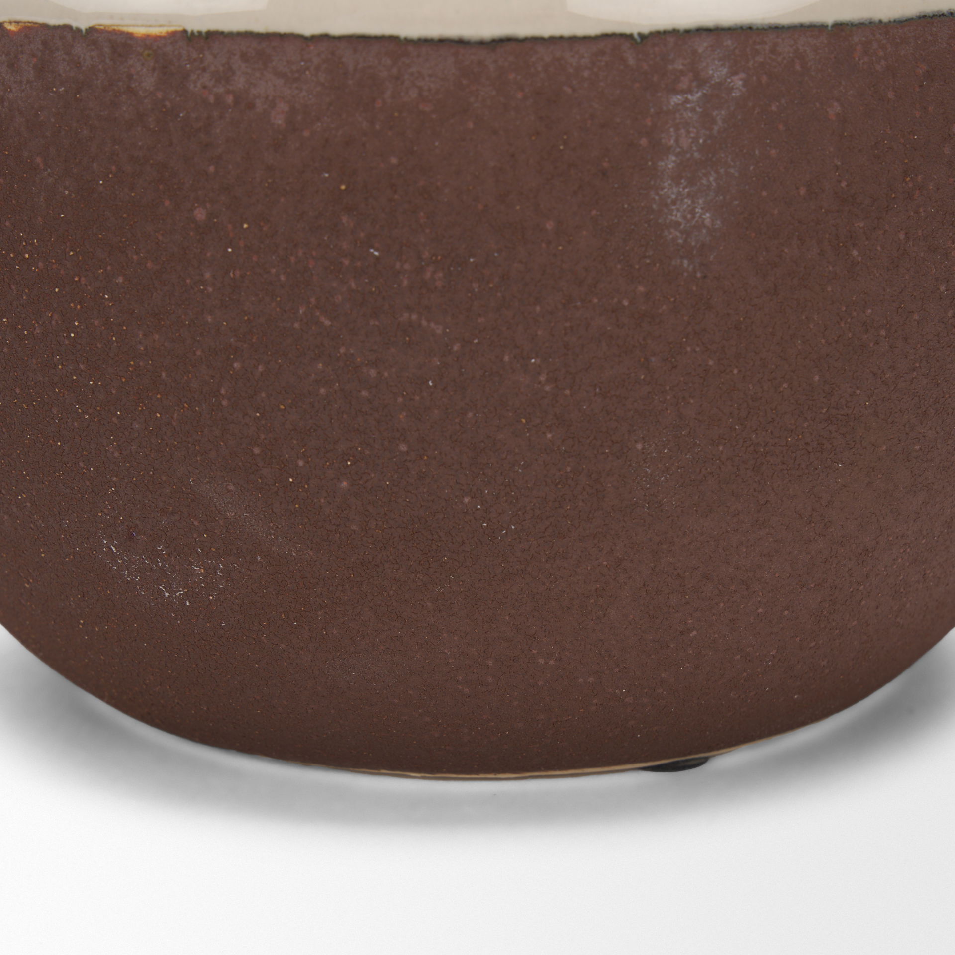 Tryna Small Beige with Matte Brown Ceramic Vase large image 