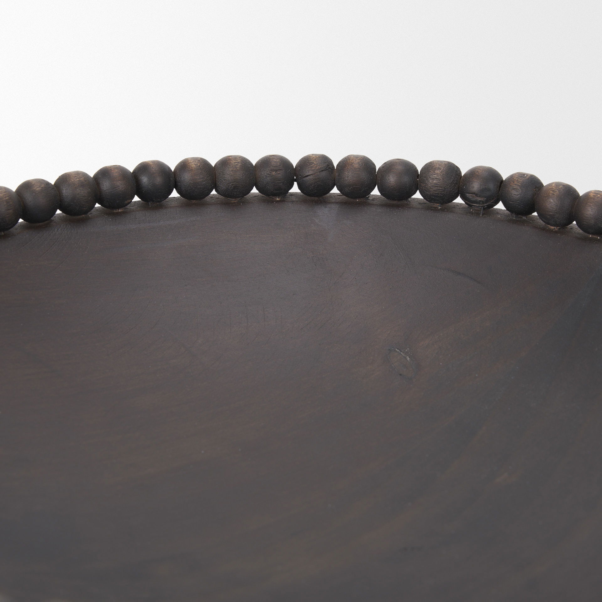 Wendell Dark Brown Wood with Wood Beads Round Bowls large image 