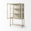 Arelius 36L x 18.75W x 63H White Wood with Gold Metal Base Display Cabinet thumbnail 4