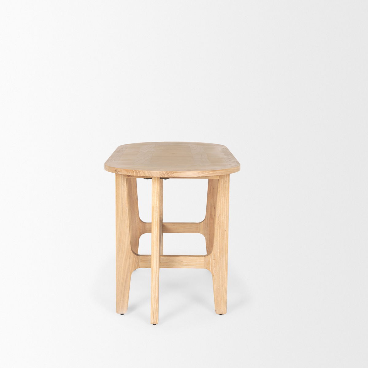 Taylin Light Brown Solid Wood Desk, by Mercana, 59.8" length x 25.6" width x 30" height View 5
