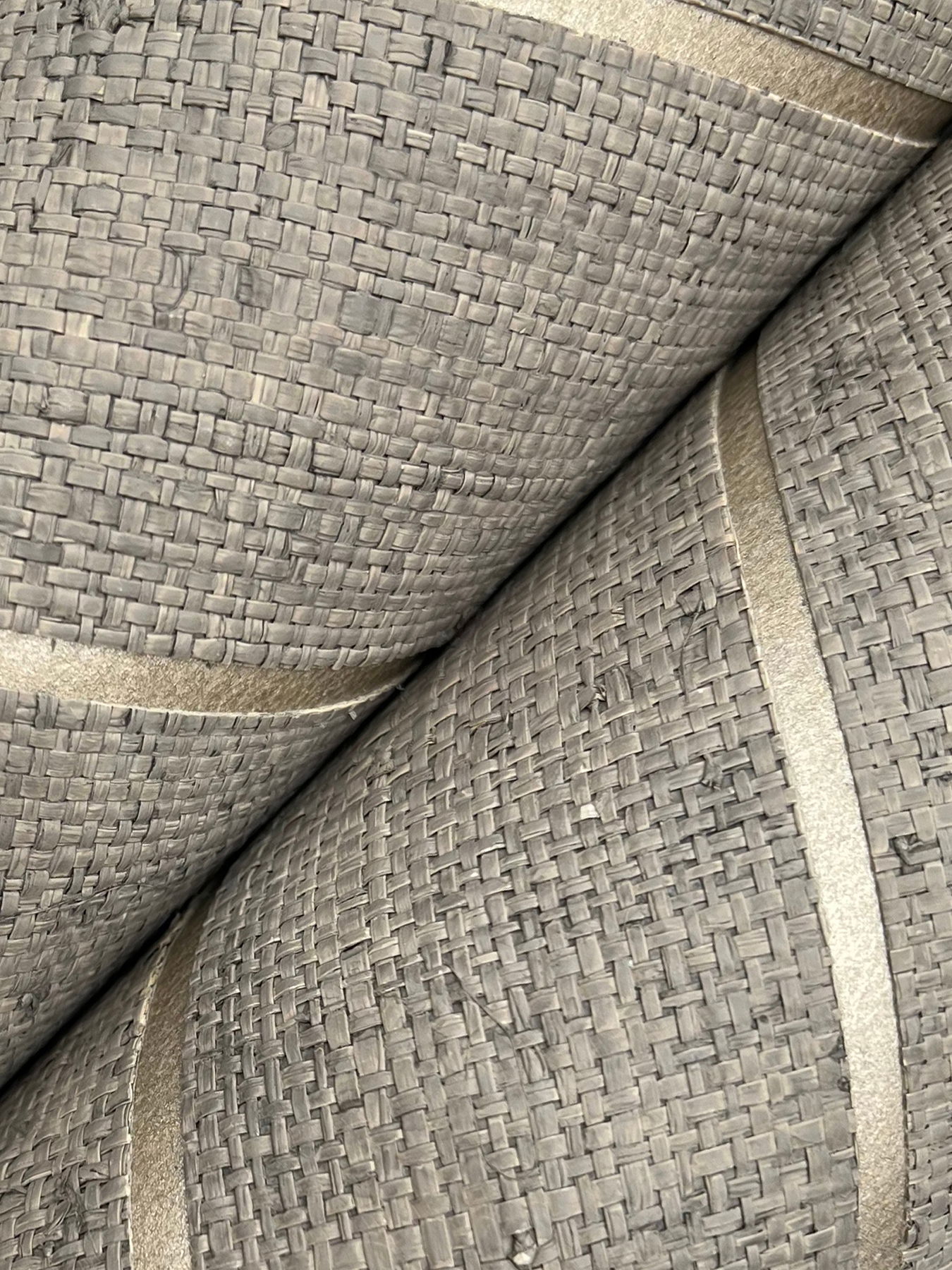 Atelier Herringbone Natural Grey Wallpaper large image 