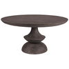 Crossman 60' Round Dark Brown/Gray Solid Wood Table Top & Base Dining Table, by Mercana, 60" length x 60" width x 30" height thumbnail 1