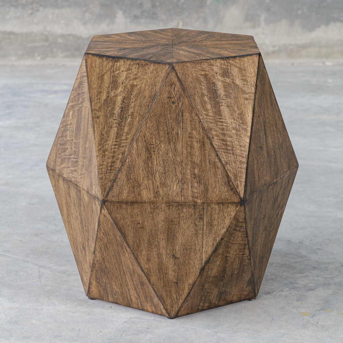 Volker Honey Geometric Accent Table, Side & End Table by Uttermost, 18" width x 18" height x 15.6" depth View 4