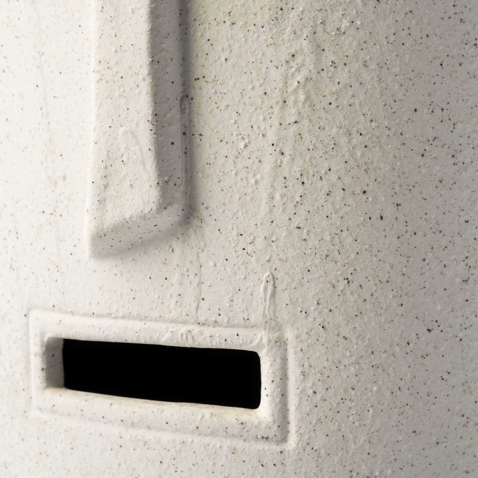 Jacob II Tall White Ceramic Smiling Face Vase, by Mercana, 7.09" length x 6.89" width x 14.37" height View 7