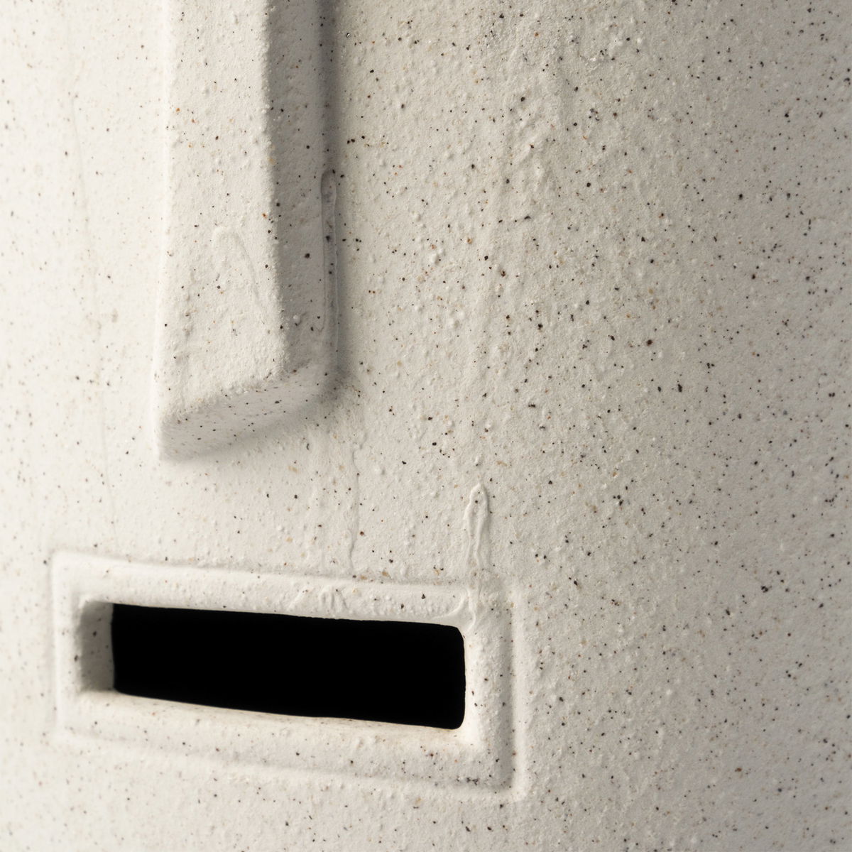 Jacob II Tall White Ceramic Smiling Face Vase, by Mercana, 7.09" length x 6.89" width x 14.37" height View 7