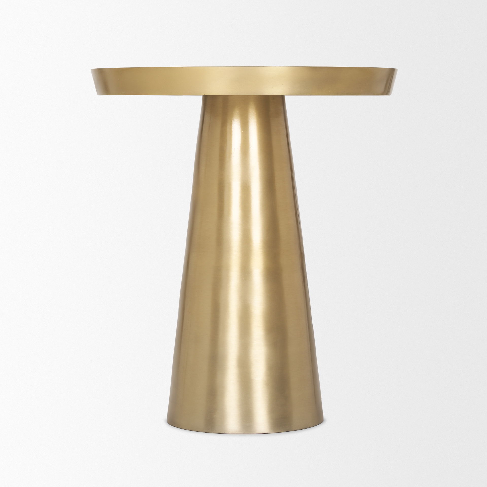 Roland Satin Brass Cast Aluminum Metal Accent Table, Side & End Table by Mercana, 18" length x 18" width x 20.75" height View 4