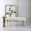 Olivier White Bench, Benche by Uttermost, 49" width x 19" height x 20" depth thumbnail 9