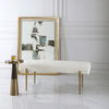 Olivier White Bench, Furniture by Uttermost, 49" width x 19" height x 20" depth thumbnail 9