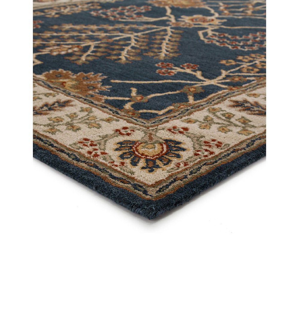 Poeme Hand-Woven Tufted Wool Dark Blue Area Rug large image 