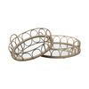 Leona (Set of 2) Natural Wicker Woven Mirrored Base Nesting Trays thumbnail 0