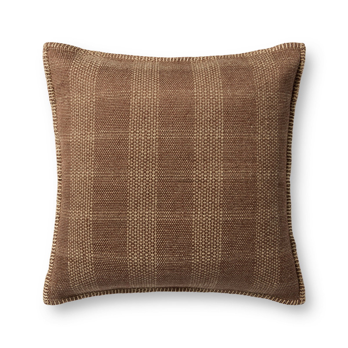 Loloi Brown Pillow, Decorative Pillow, 20" length x 20" width View 1