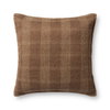 Loloi Brown Pillow, Decorative Pillow, 20" length x 20" width thumbnail 1