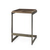 Kiran Backless 26in Seat Counter Stool | Brown Wood with Antique Nickel, Counter & Bar Stool by Mercana, 17" length x 17" width x 26" height thumbnail 1