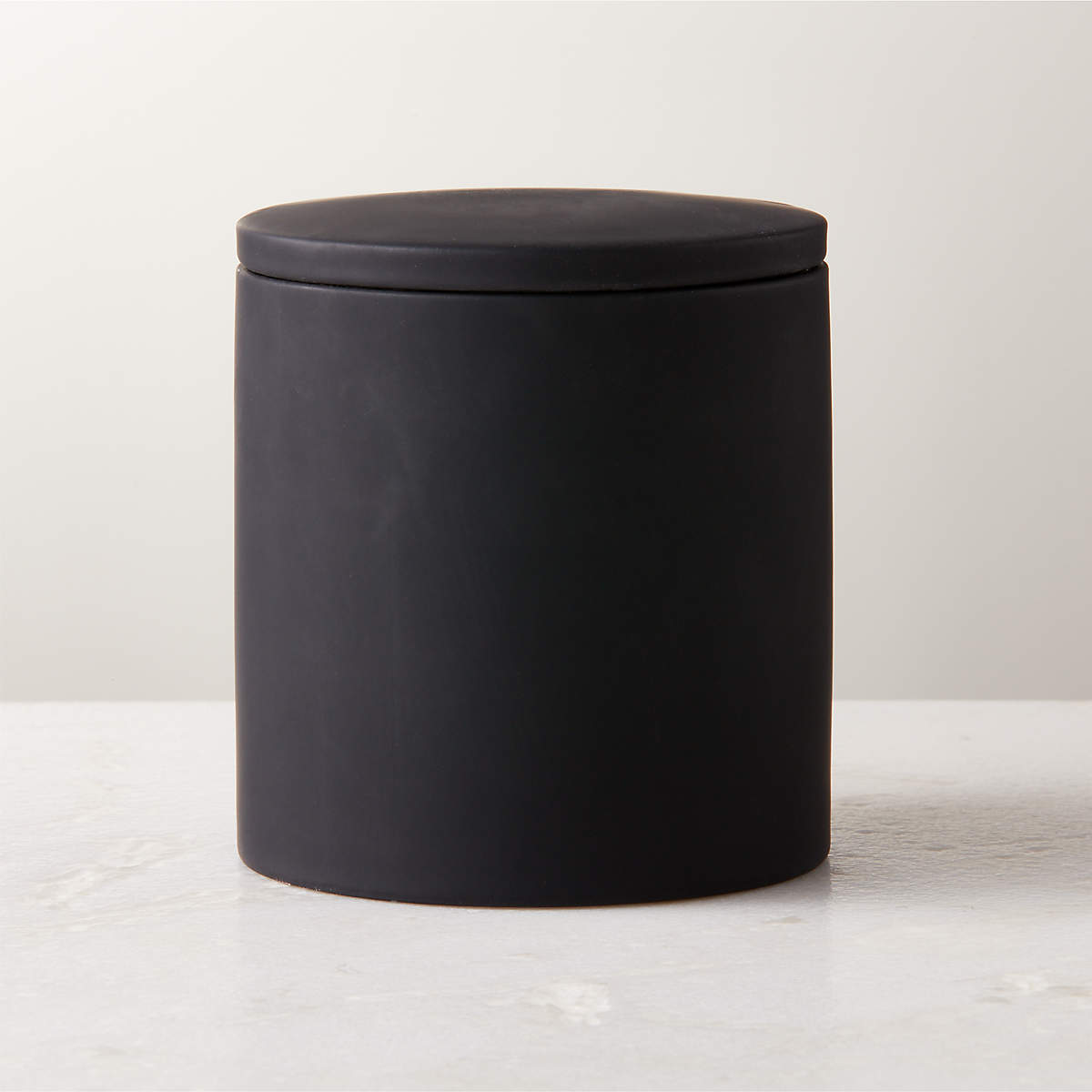 Online Designer Bathroom Rubber-Coated Black Canister