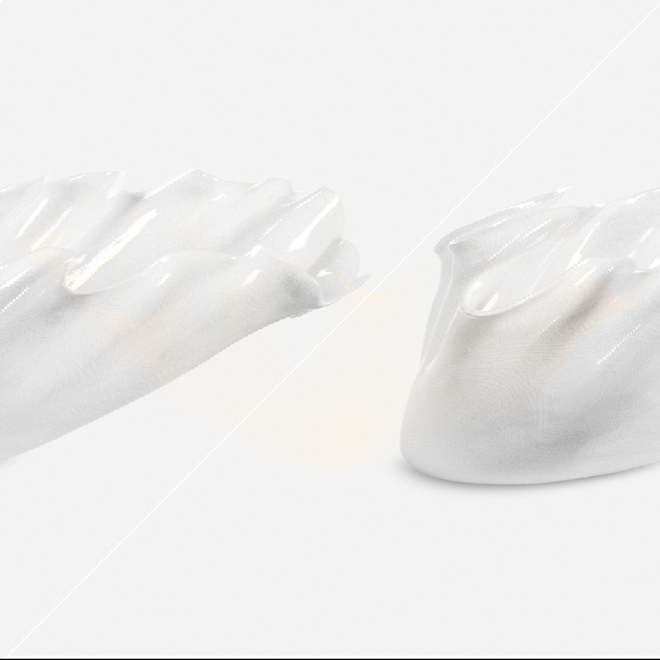 Ruffle White Bloom Bowl, Decorative by Uttermost, 15.5" width x 7" height x 14" depth View 1