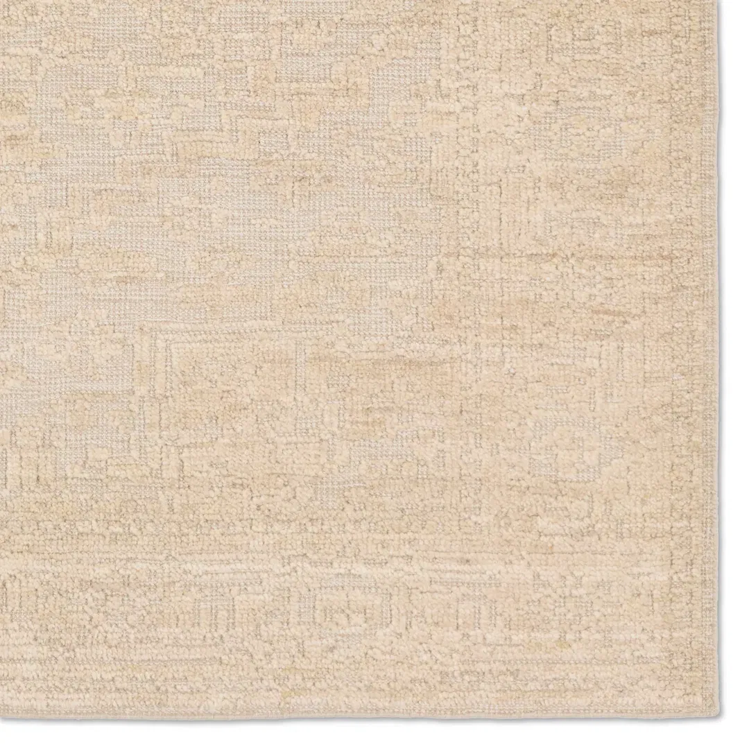 Jaipur Living Pranhita APS01 Handknotted Medallion Tan and Cream Area Rug (9'x12') large image 