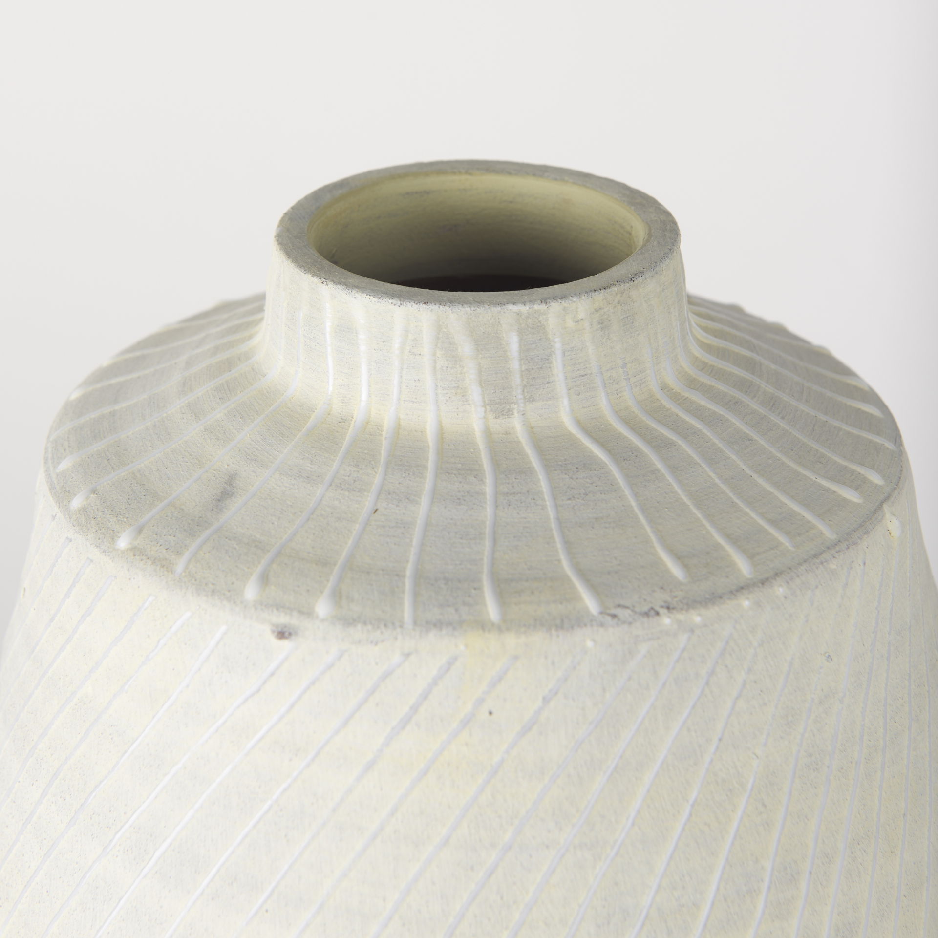 Blume 16.5H Off-White with Gray Textured Vase, by Mercana, 8.27" length x 8.27" width x 16.54" height View 5