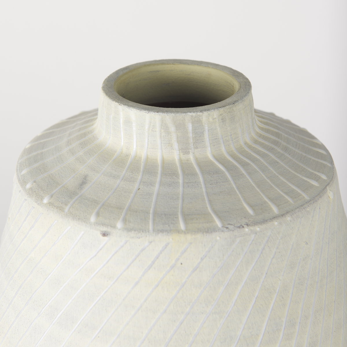 Blume 16.5H Off-White with Gray Textured Vase, by Mercana, 8.27" length x 8.27" width x 16.54" height View 5