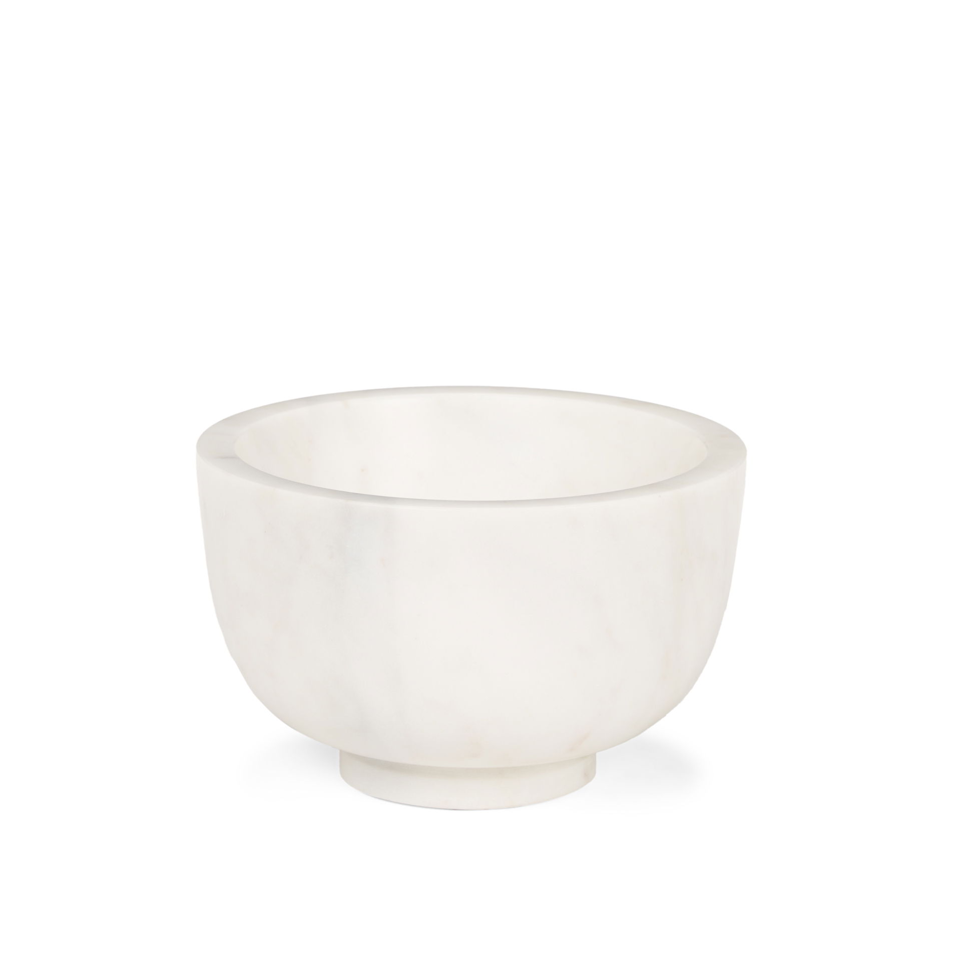 Katora Small Premium Solid White Marble Bowl, Decorative Bowl by Mercana, 6.5" length x 6.5" width x 4" height View 1