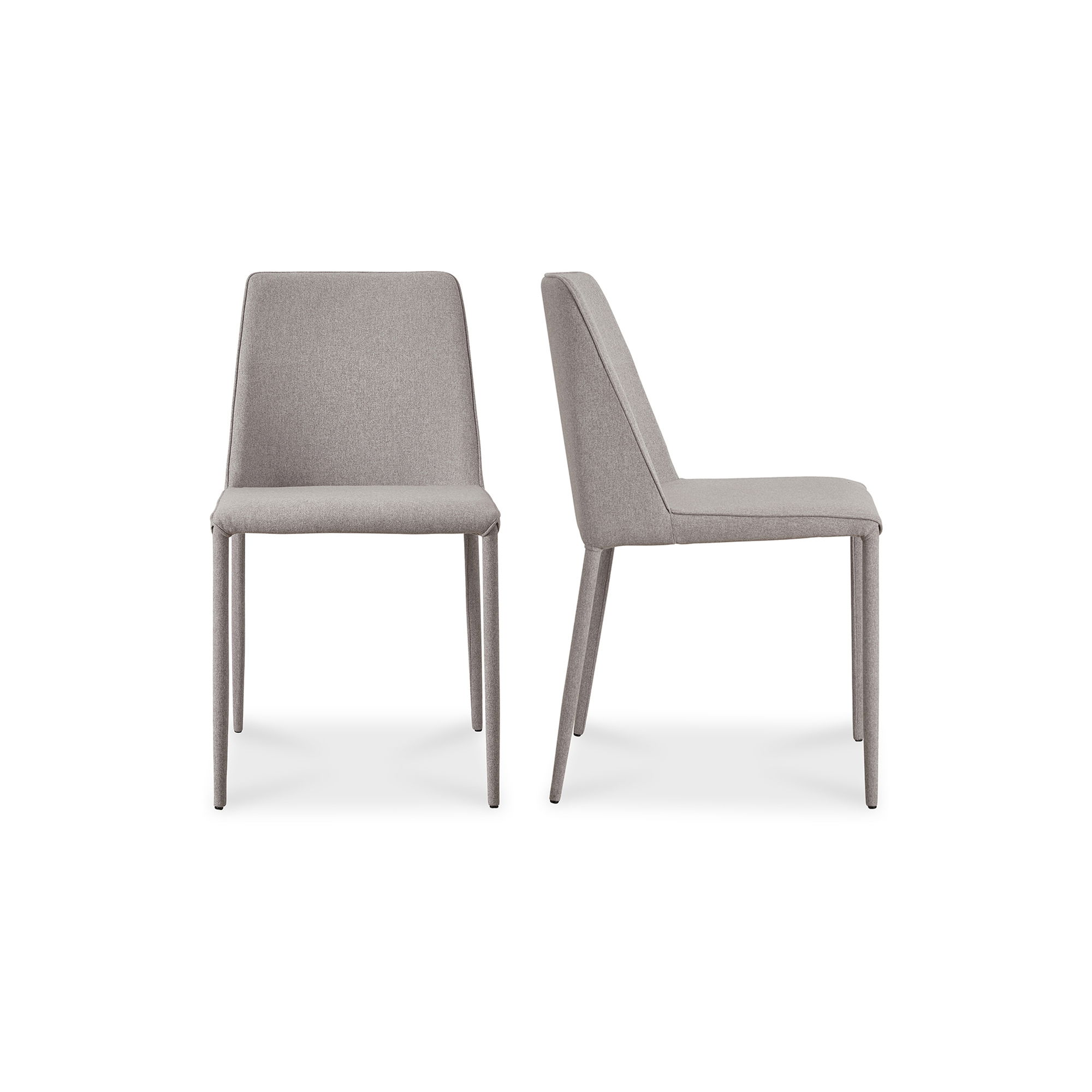 Nora Dining Chair Light Grey - Set Of Two, by Moe's Home, 17.75" width x 33.5" height x 22" depth View 1