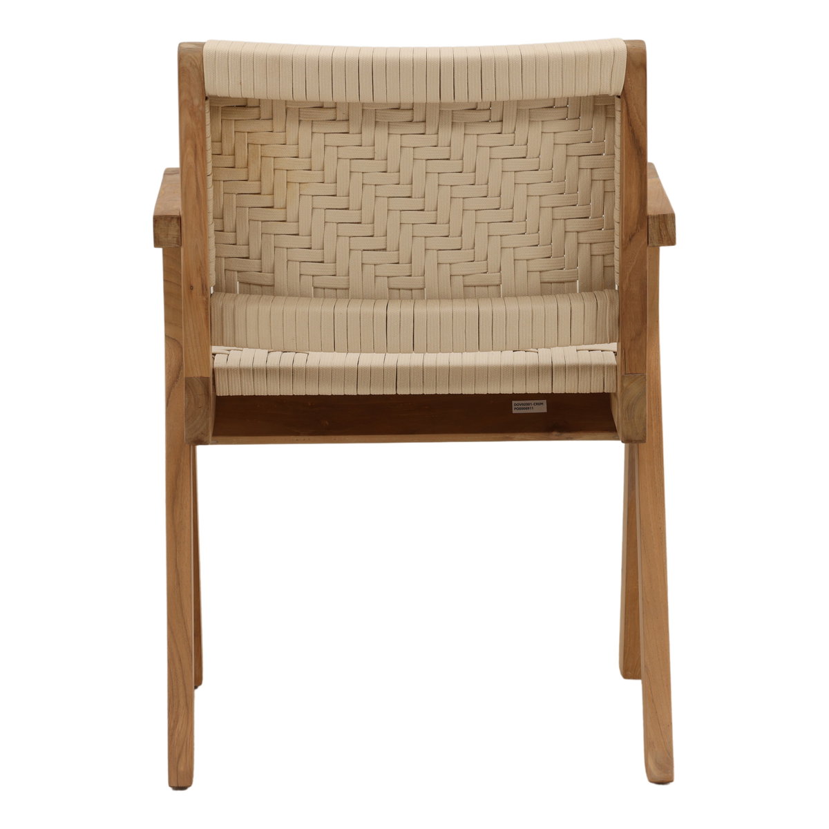 Mesa Outdoor Dining Chair Cream, by Dovetail, 22.8" width x 33.15" height x 24.4" depth View 4
