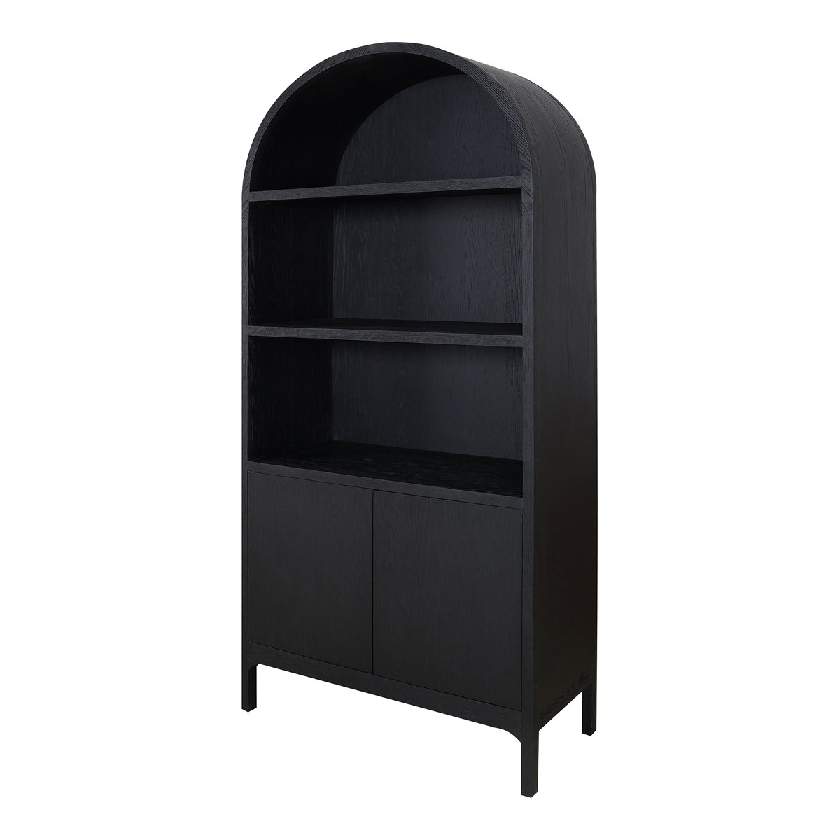 Wilde Display Cabinet Black Oak, Cabinets & Sideboard by Moe's Home, 37.5" width x 79" height x 16.5" depth View 2