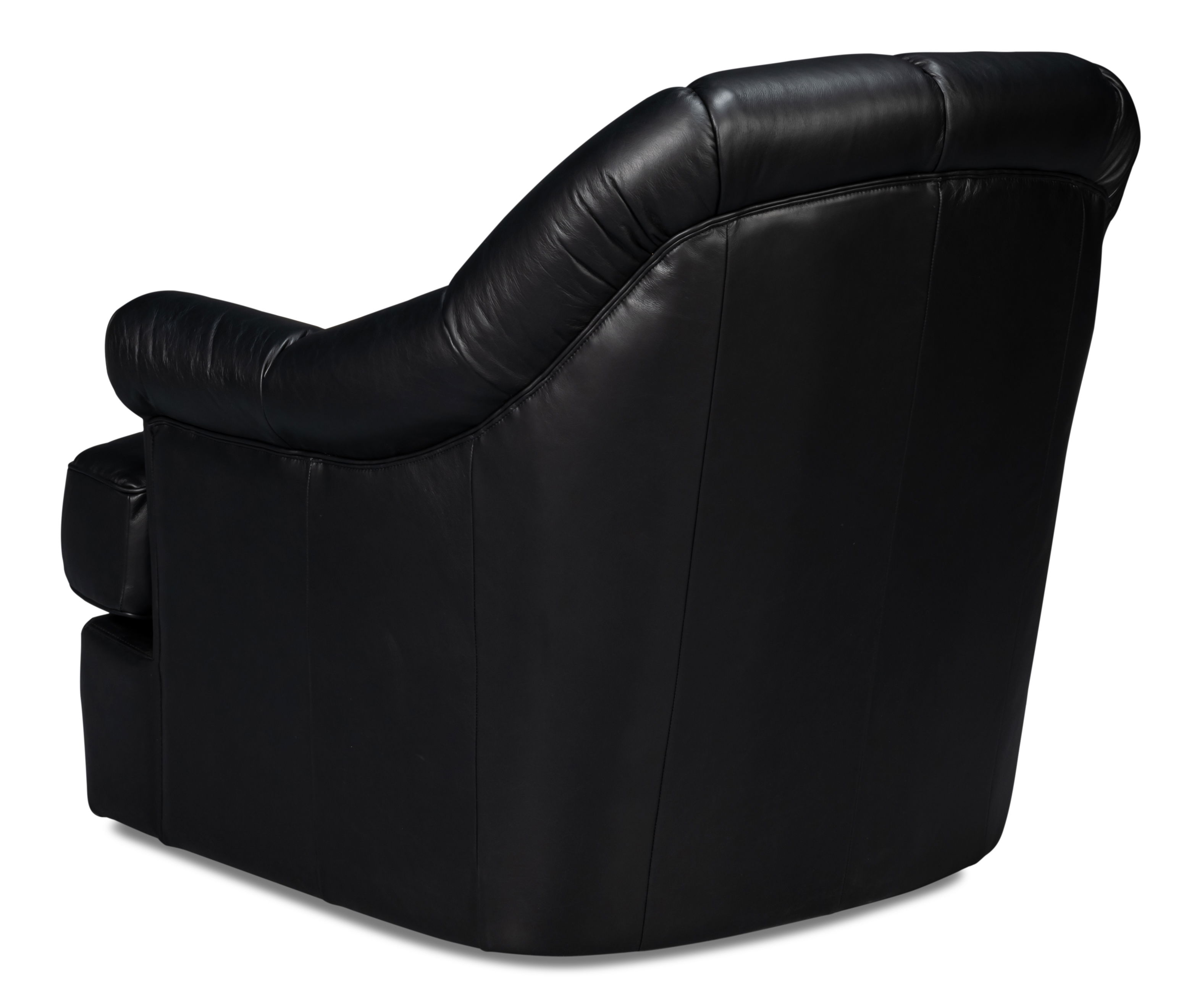 Scoth Swivel Chair In Distilled Lthr,Blk, Seating by Sarreid, 35" length x 39" width x 35" height View 11