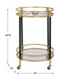 Dolly Round Bar Cart, Bar Carts & Cabinet by Uttermost, 22" width x 29.75" height x 22" depth thumbnail 3