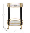 Dolly Round Bar Cart, Furniture by Uttermost, 22" width x 29.75" height x 22" depth thumbnail 3