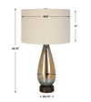 Baltic Teardrop Glass Table Lamp, by Uttermost, 16" width x 29" height x 16" depth thumbnail 3