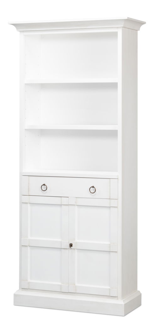 Bookcase With Doors, Cortina White