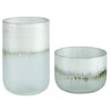 Frost Silver Drip Glass Vases Set/2, by Uttermost, 5.9" width x 9" height x 5.9" depth thumbnail 1