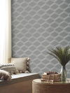 Palisades Paperweave Grey & White Wallpaper thumbnail 1