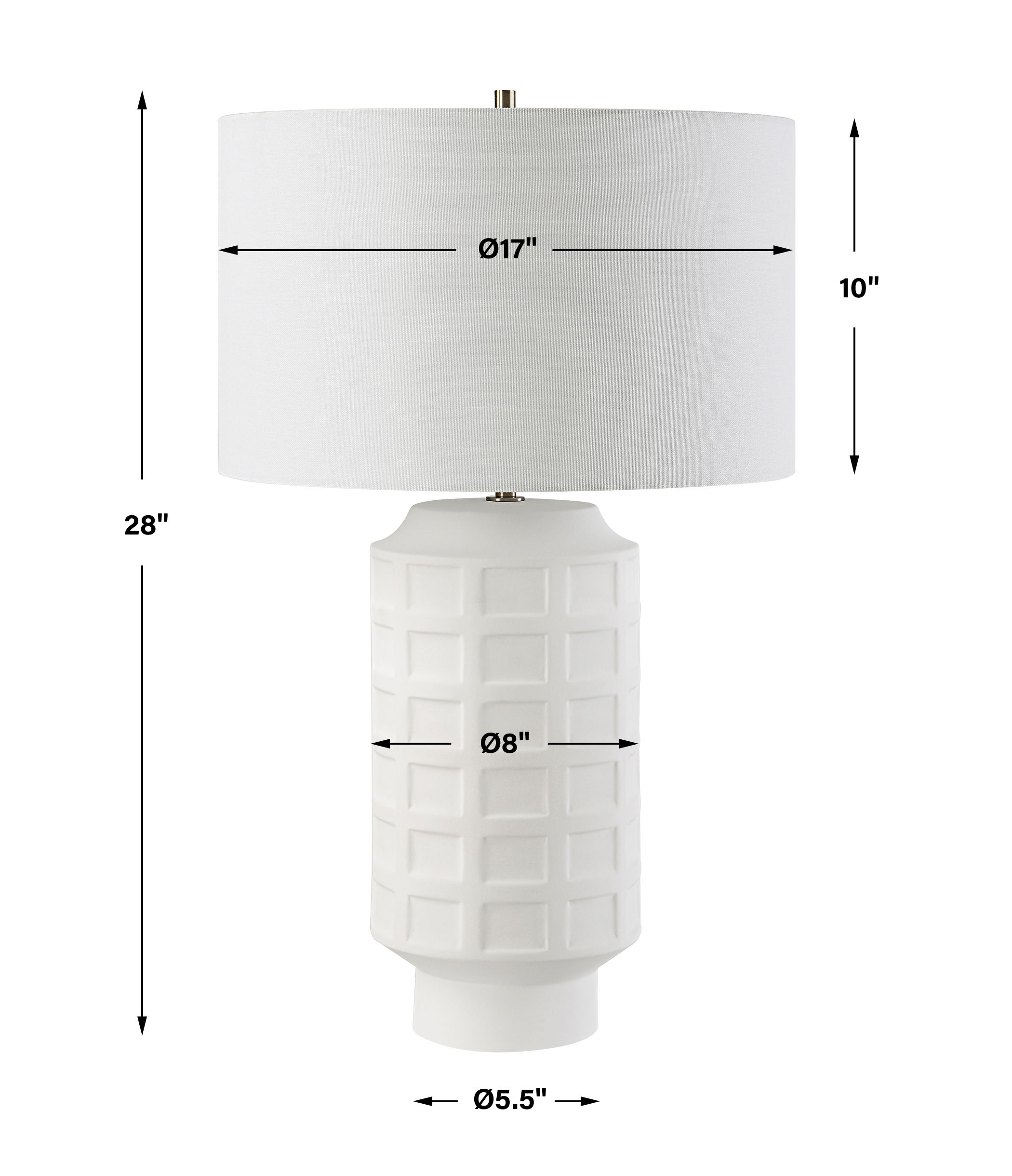 Window Pane White Table Lamp, by Uttermost, 17" width x 28" height x 17" depth View 3