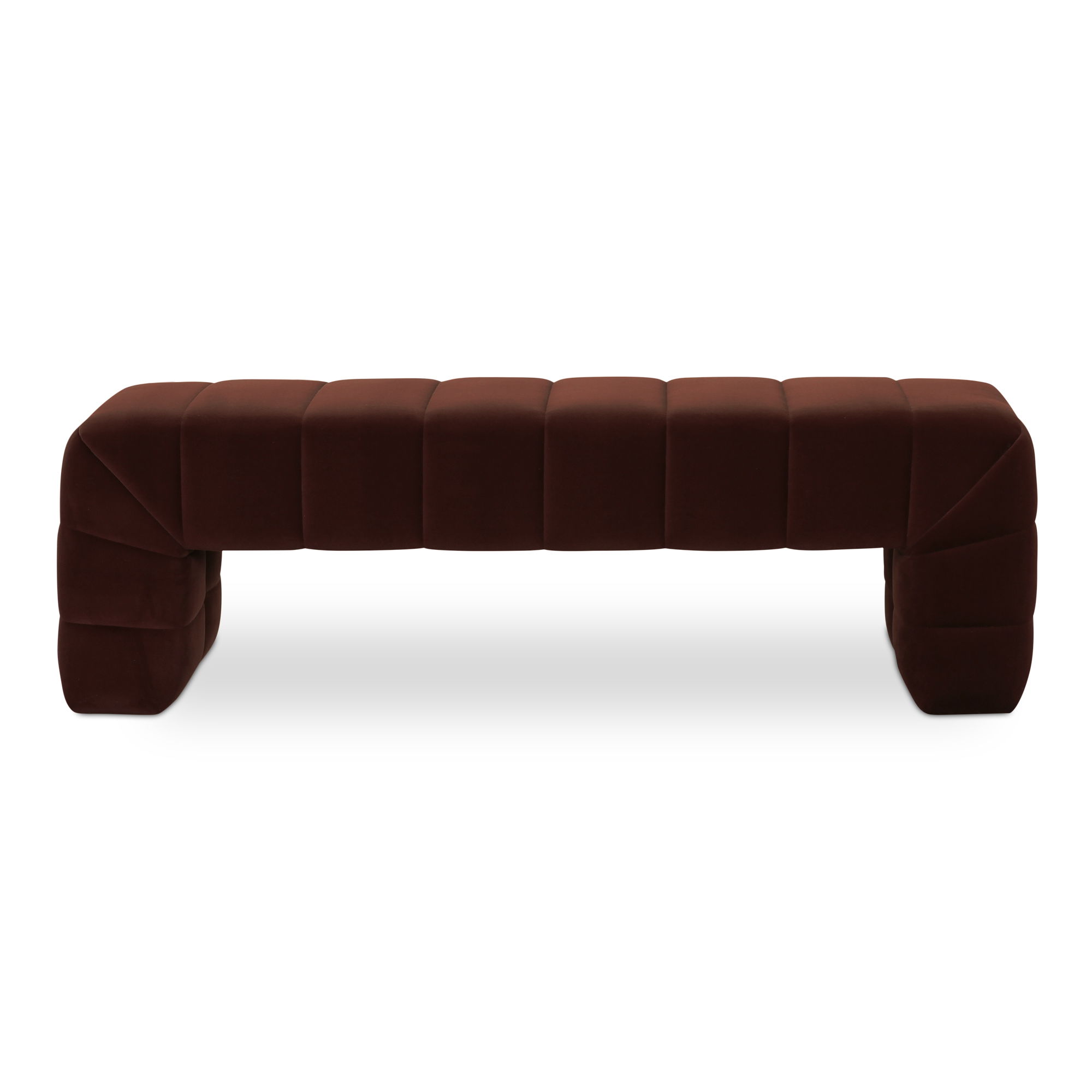 Verity Bench Warm Brown, Benche by Moe's Home, 60" width x 18" height x 20" depth View 1