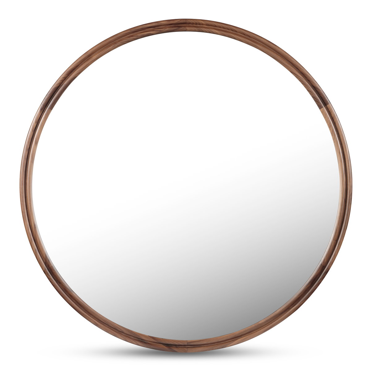 Alcott Small Round Mirror Walnut, by Moe's Home, 36" width x 36" height x 1.06" depth View 1