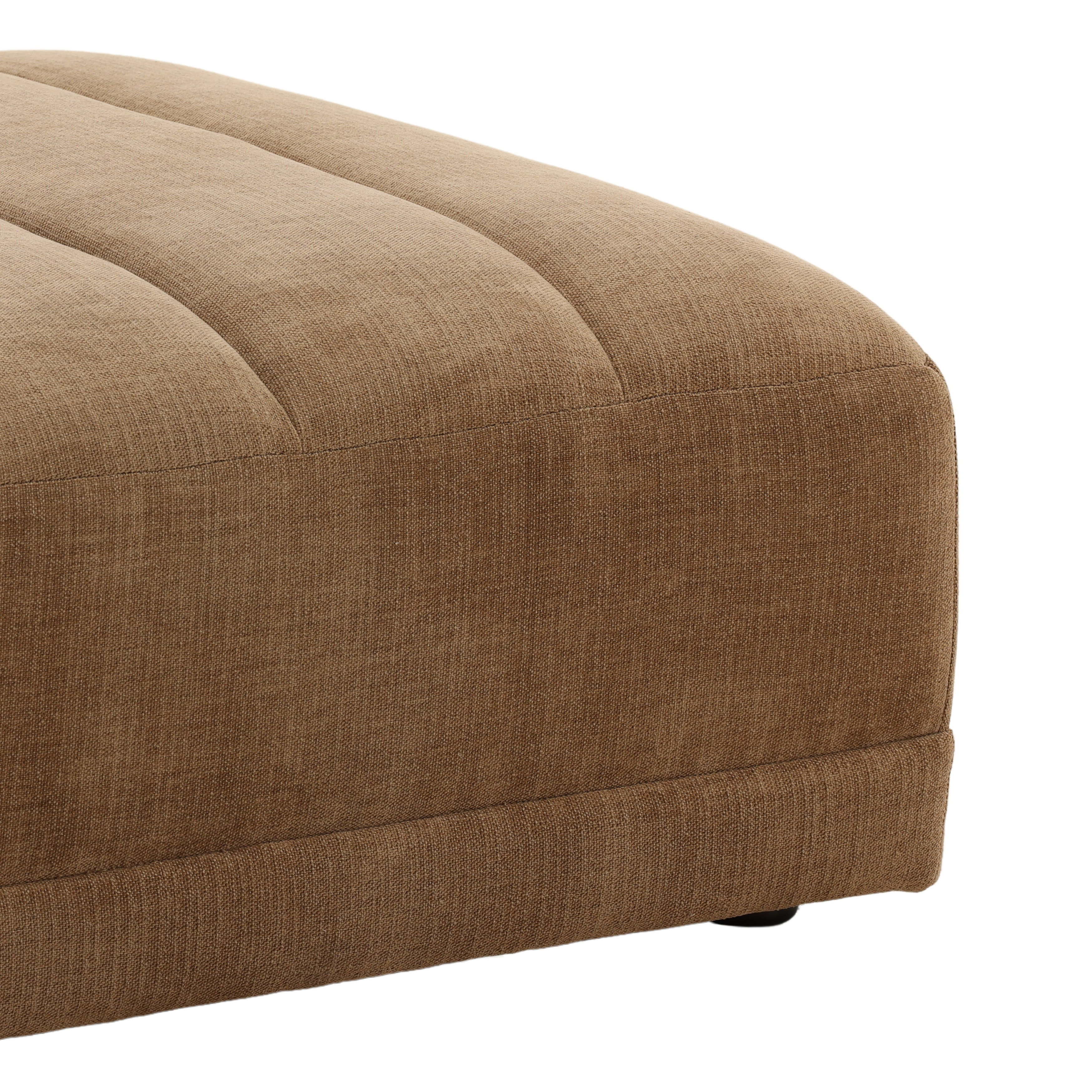 Magda Ottoman Brown, by Dovetail, 35.75" width x 17.5" height x 34" depth View 3