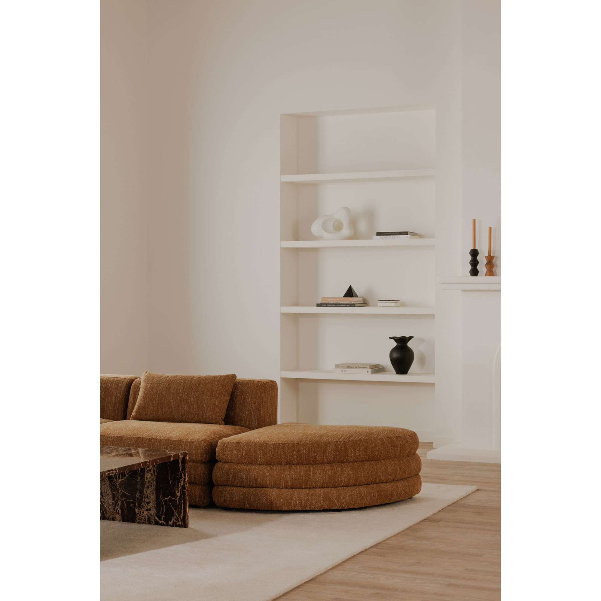 Lowtide Curved Ottoman Amber Glow large image 