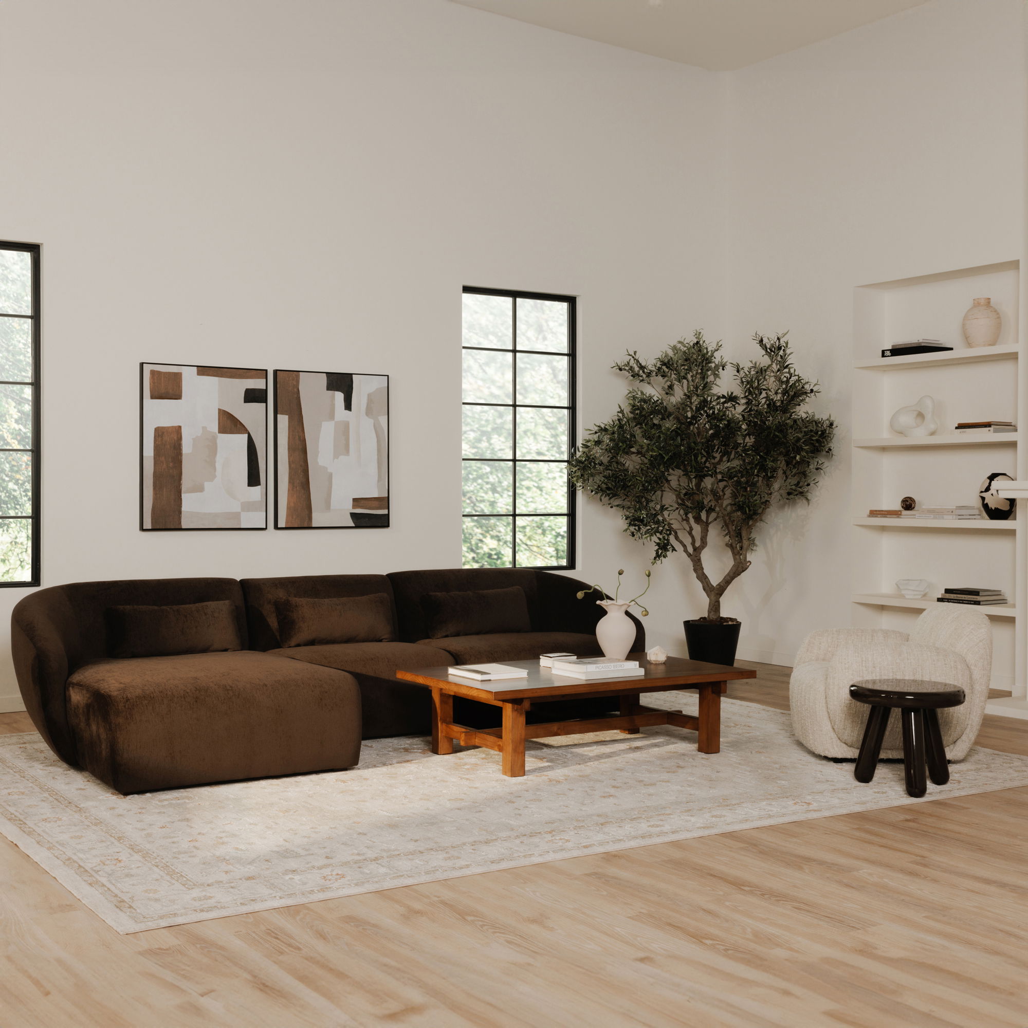 Joy Accent Table Dark Brown Lacquer, Side & End Table by Moe's Home, 19" width x 18" height x 19" depth View 7