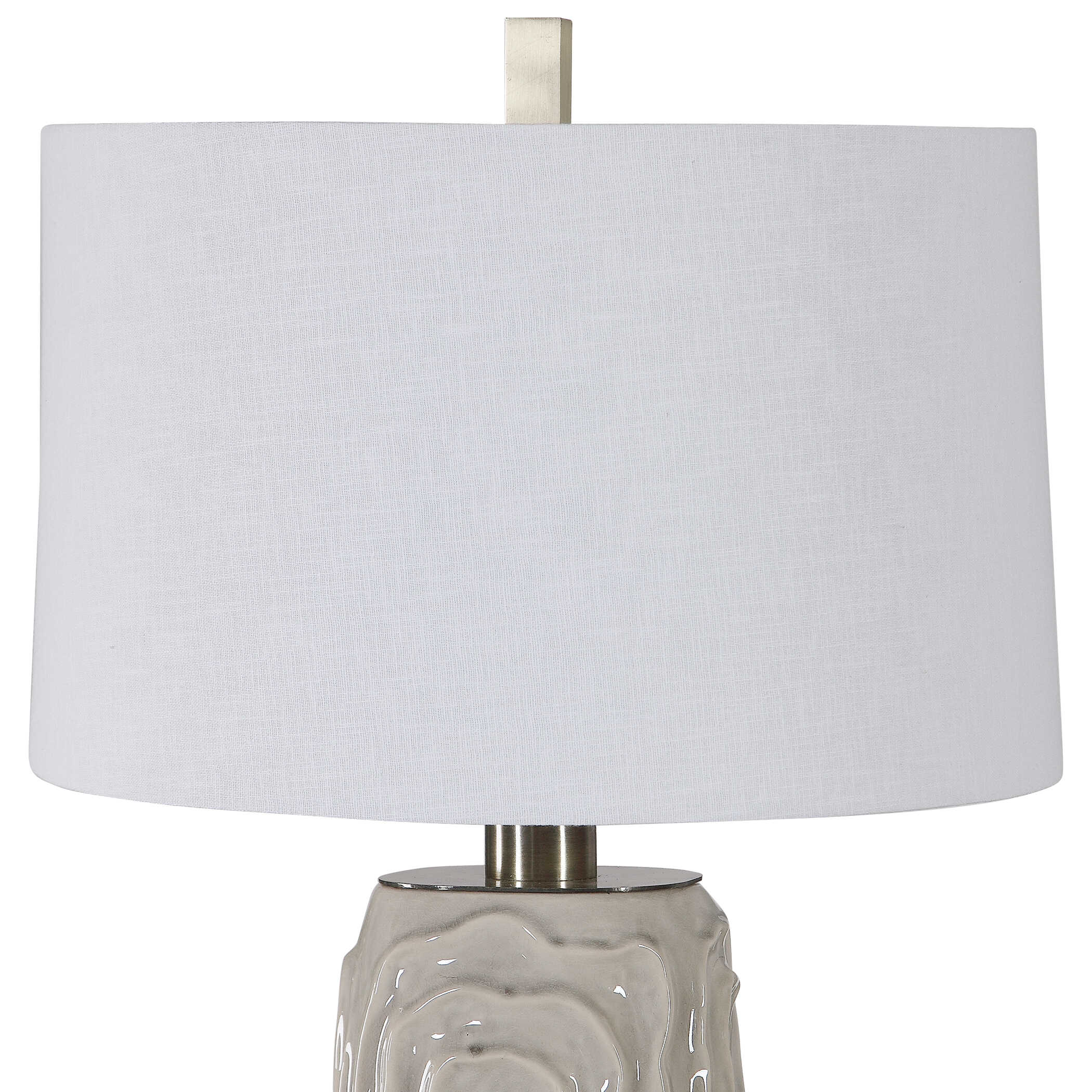 Zade Warm Gray Table Lamp, by Uttermost, 18" width x 33" height x 18" depth View 6