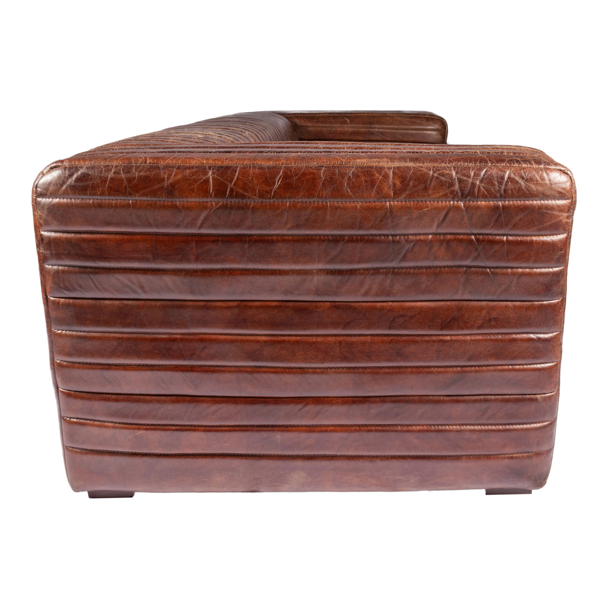 Castle Sofa Dark Brown, Sofas & Sectional by Moe's Home, 95" width x 27.5" height x 39" depth View 3