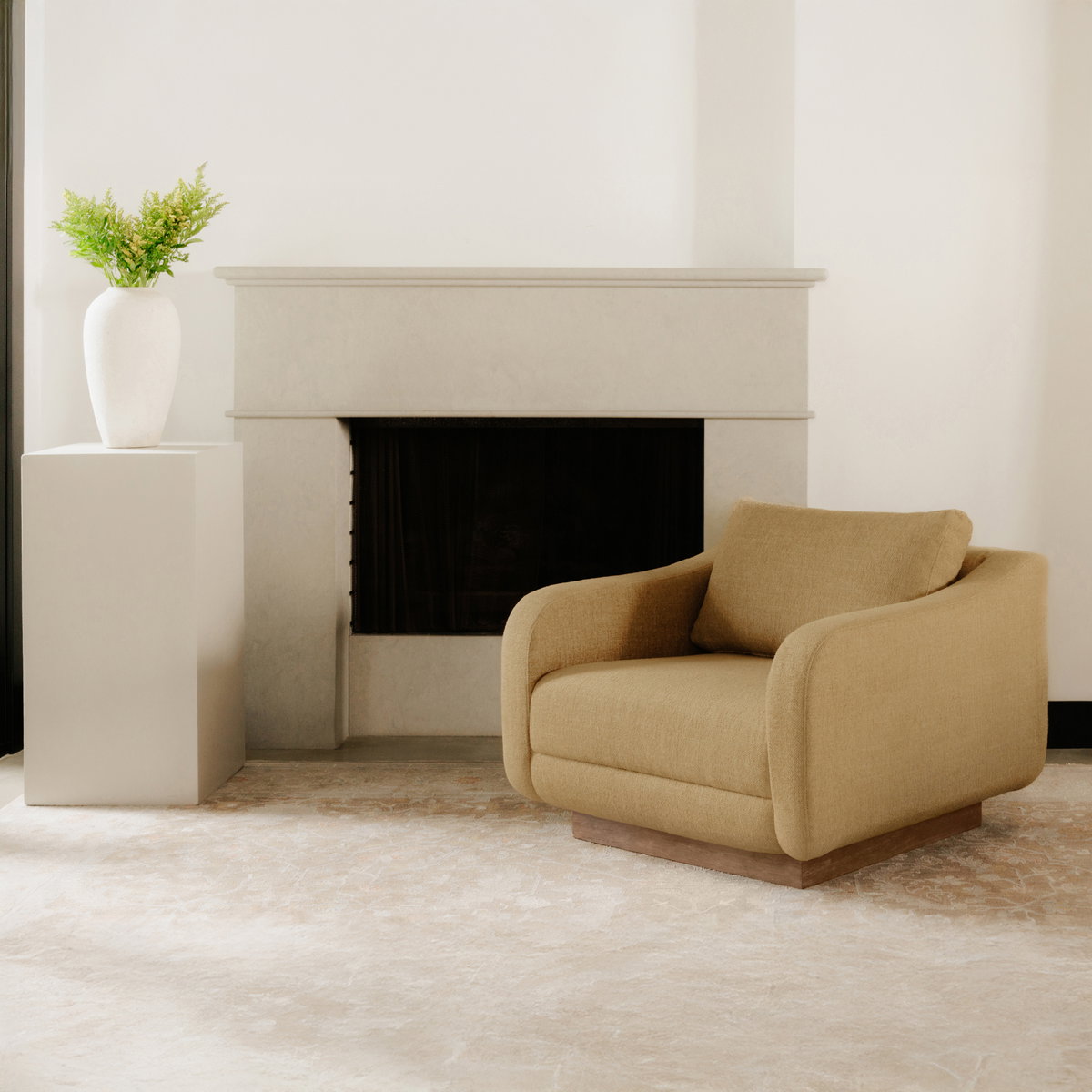 Keane Lounge Chair Ochre, Accent Chair by Moe's Home, 38" width x 31.25" height x 39.5" depth View 8