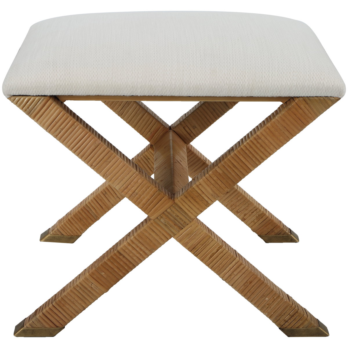 St. Tropez Rattan Small Bench, Furniture by Uttermost, 19.5" width x 18.75" height x 15.75" depth View 1