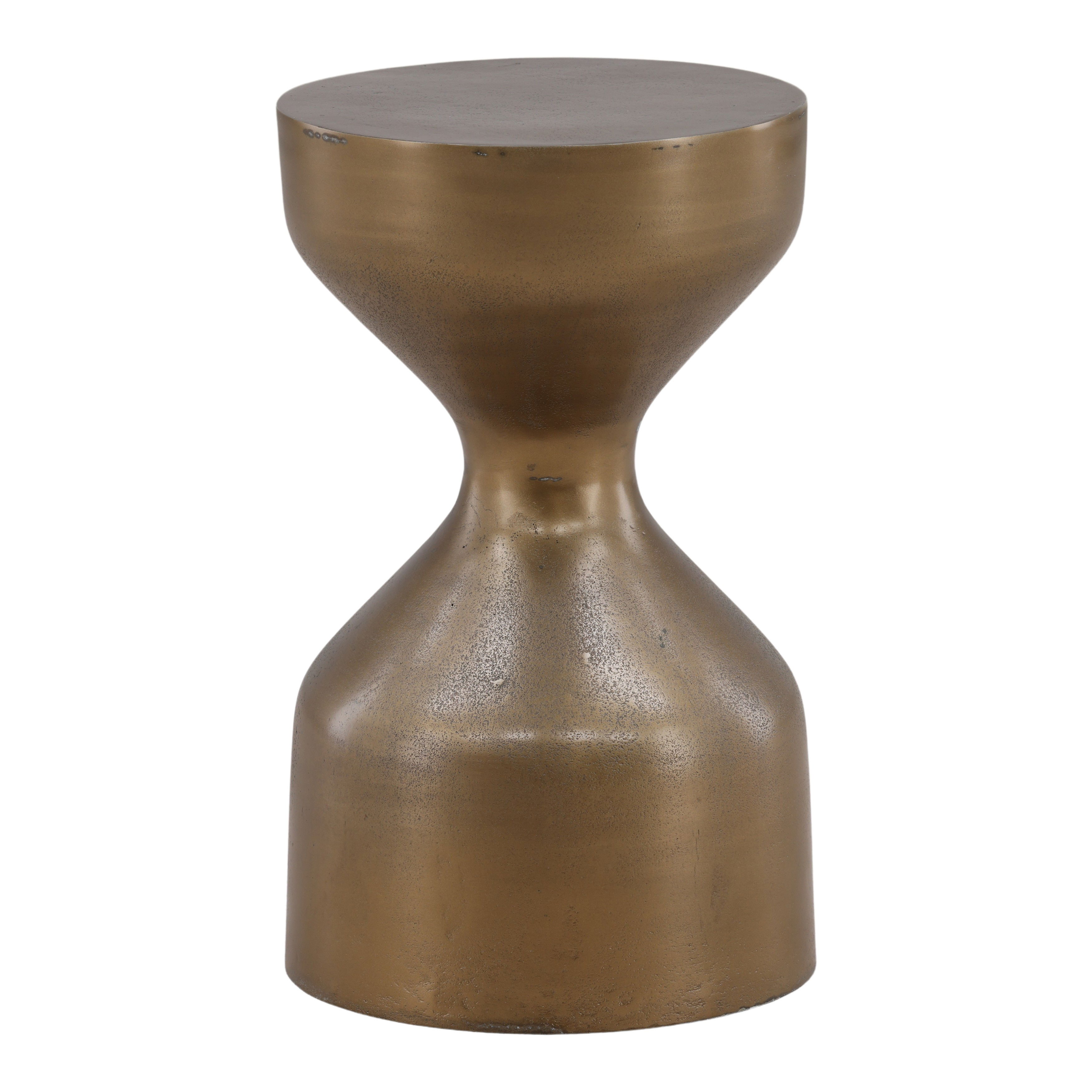 Umberto Side Table Antique Brass, Side & End Table by Dovetail, 11.7" width x 19.3" height x 11.5" diameter x 11.7" depth View 1